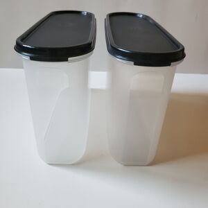 Set of 2 Tupperware Super Oval 3 Modular Mates 11.75 Cup Black Seals 11"